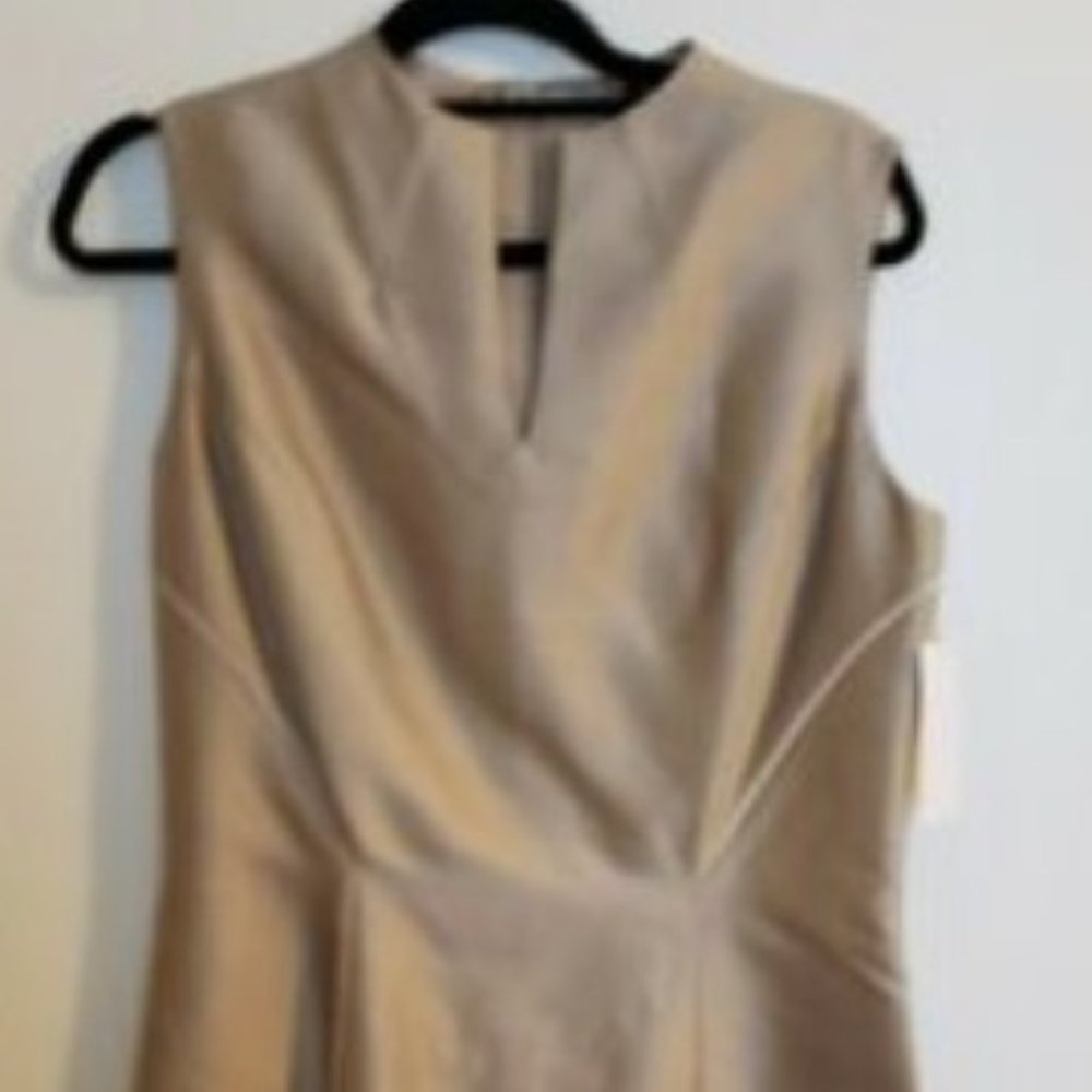 NWT Lafayette 148 New York Size 8 Beige Dress Mid/knee length